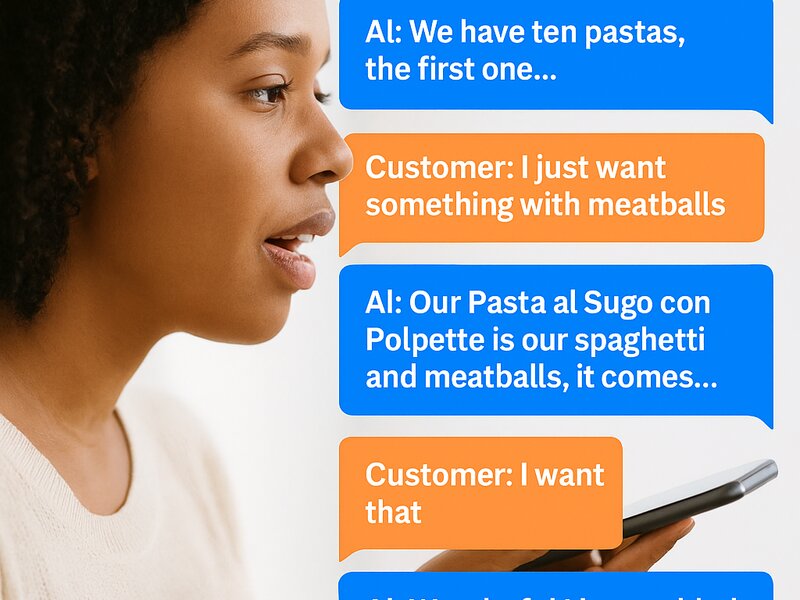 Biteline AI phone assistant conversation interface for restaurant orders
